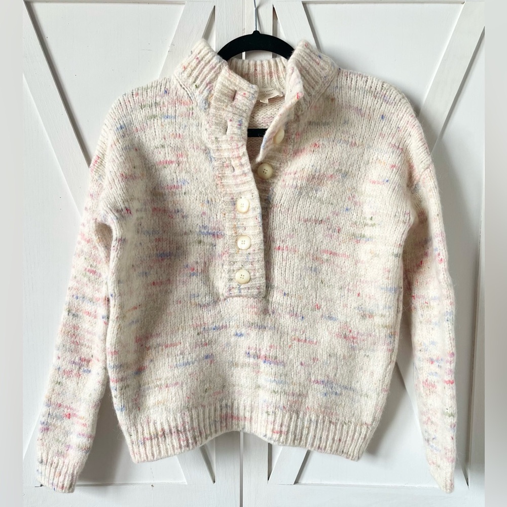 Sezane Cream Speckled Sweater